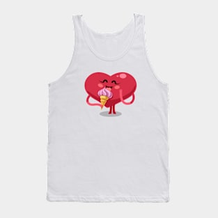 Valentines Heart with Icecream Tank Top